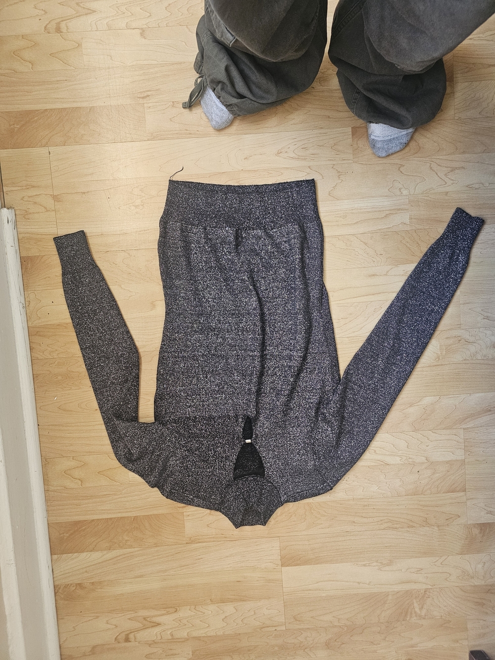 le chateau Black Metallic Sparkle Knit Top